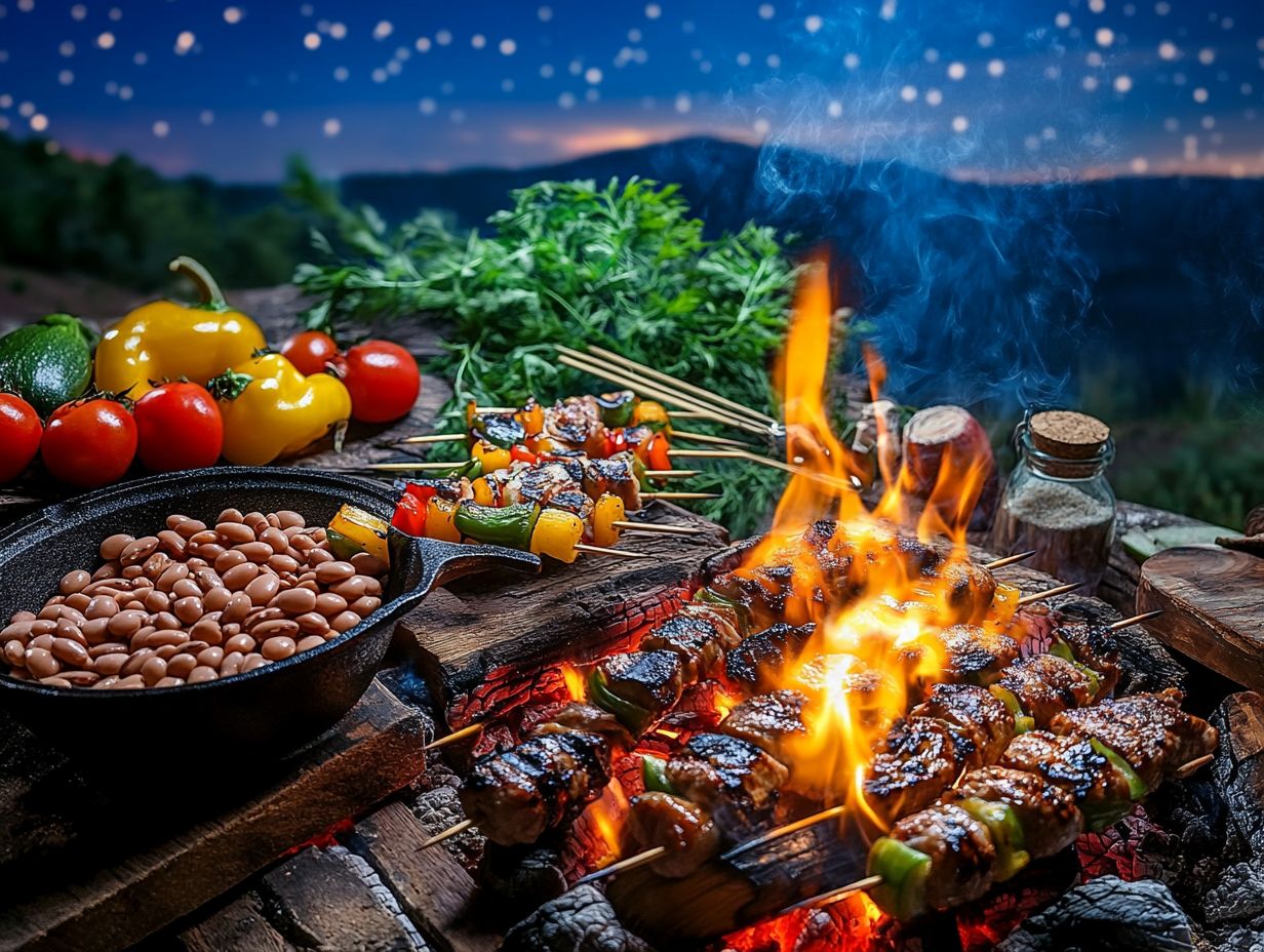 Delicious S'mores and campfire meals