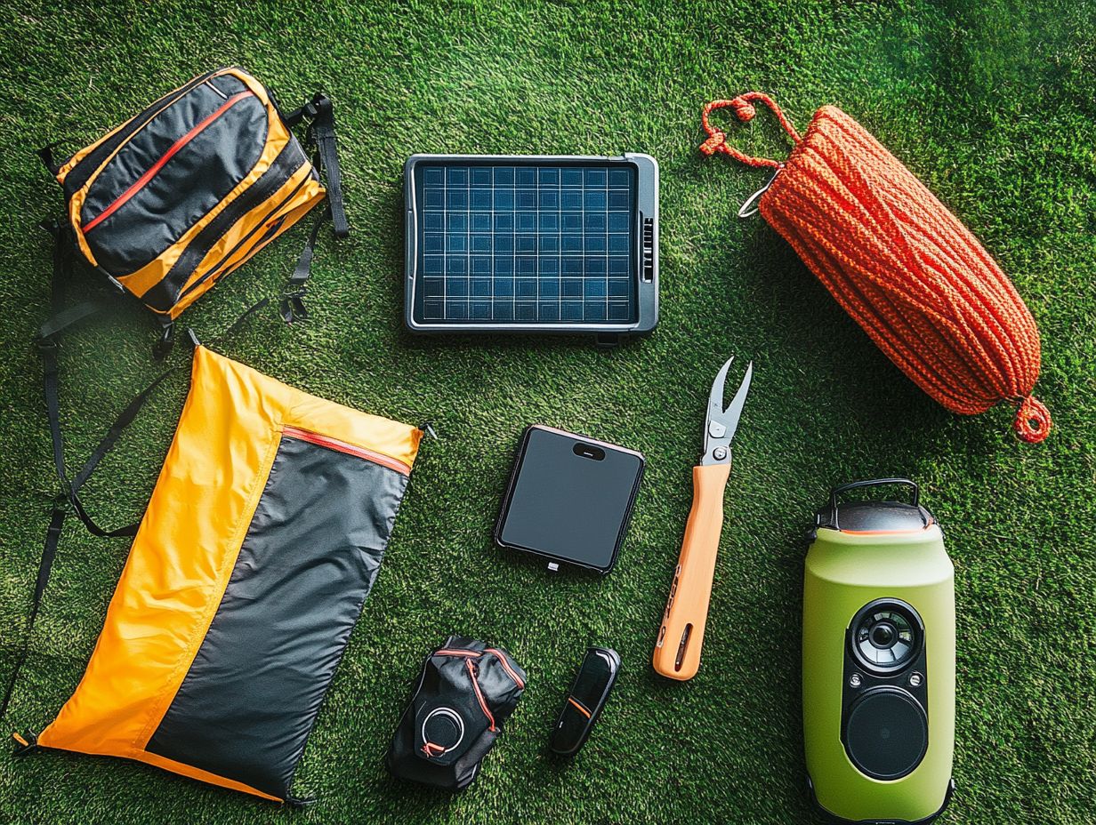 Portable solar chargers and camping gadgets