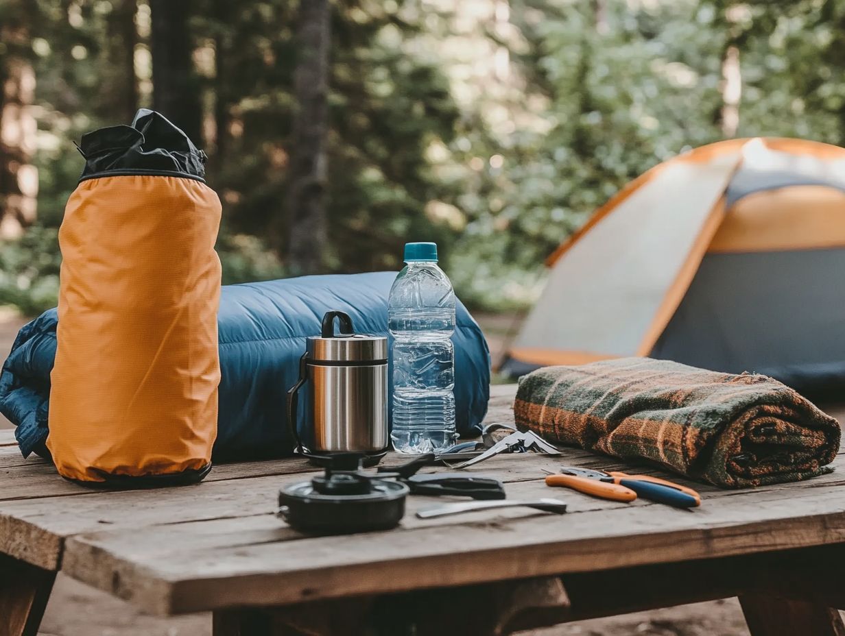 Image showcasing key takeaways for camping gear essentials.