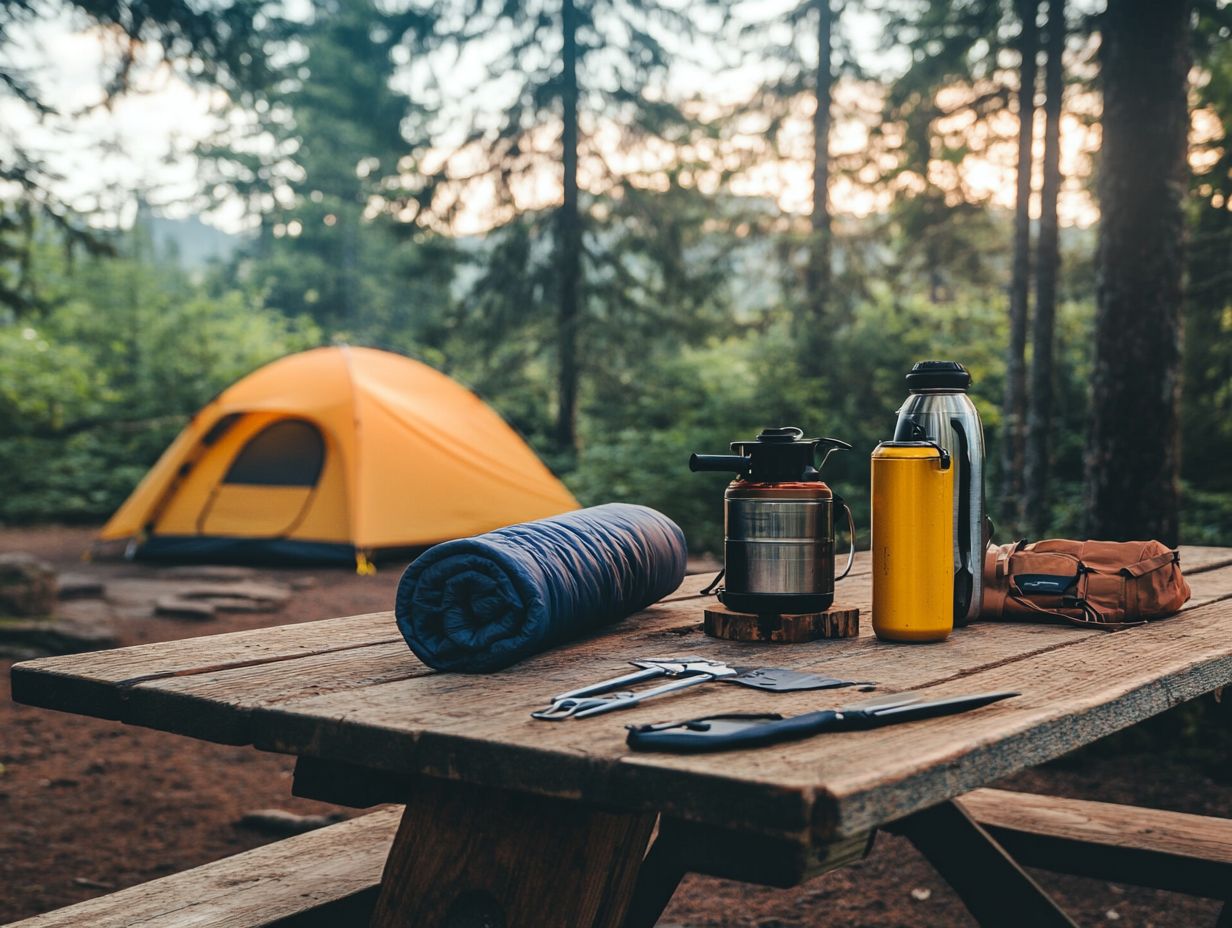 A bright headlamp and flashlight for safe nighttime camping