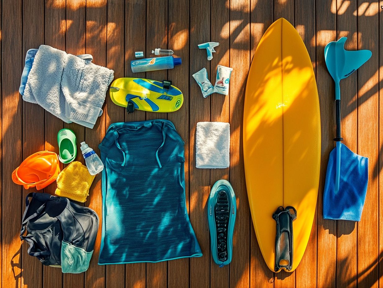 Graphic displaying tips for maintaining water sports gear