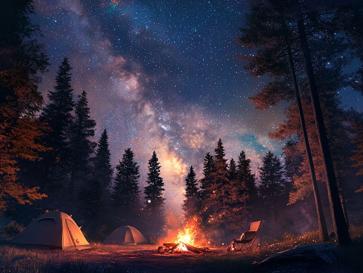 Visual representation of the best campsites for stargazing in the USA