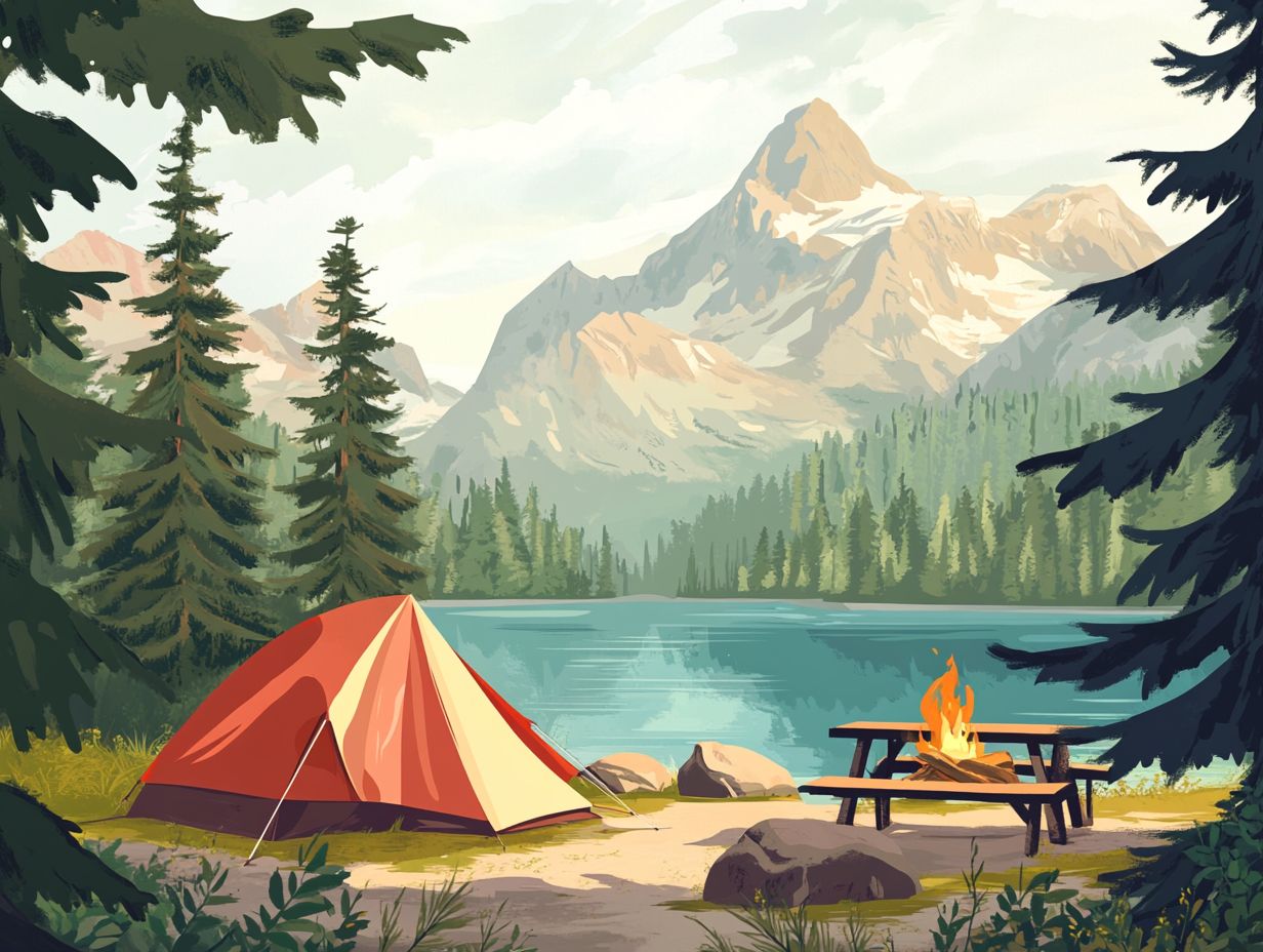 Image showing key takeaways about camping near national parks.