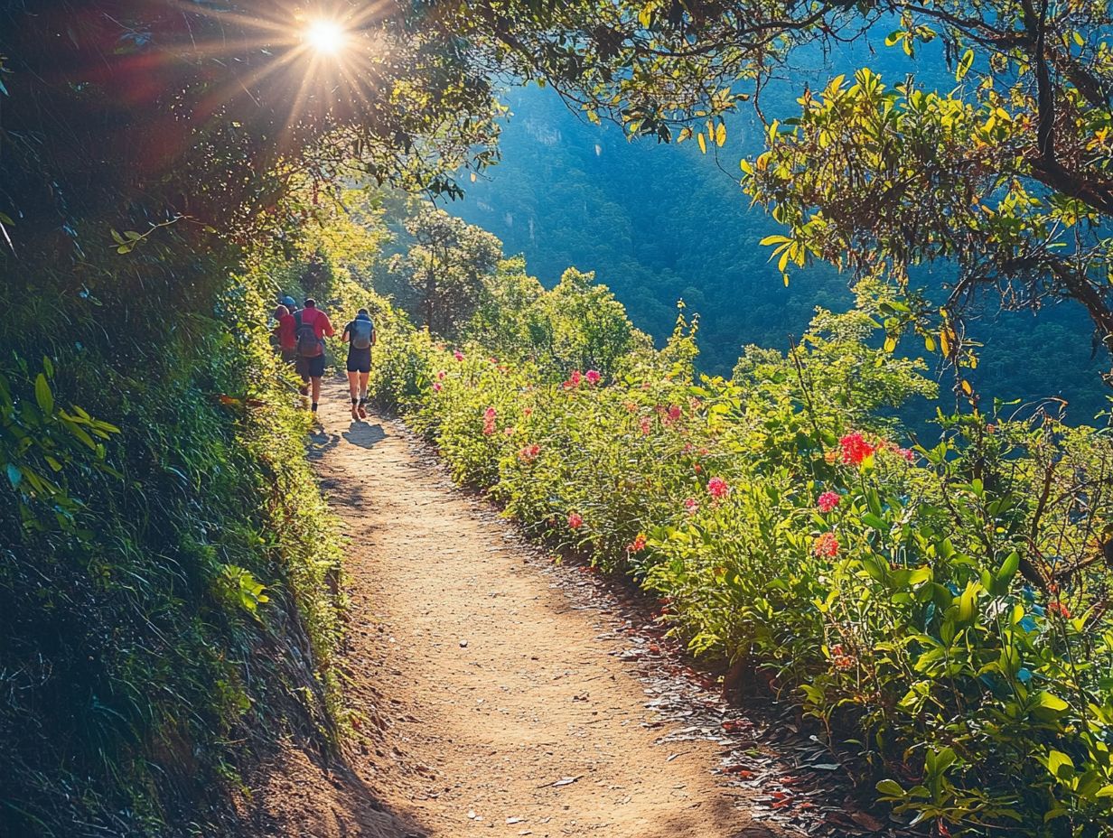 A beautiful view of nearby attractions and trails in the hiking region