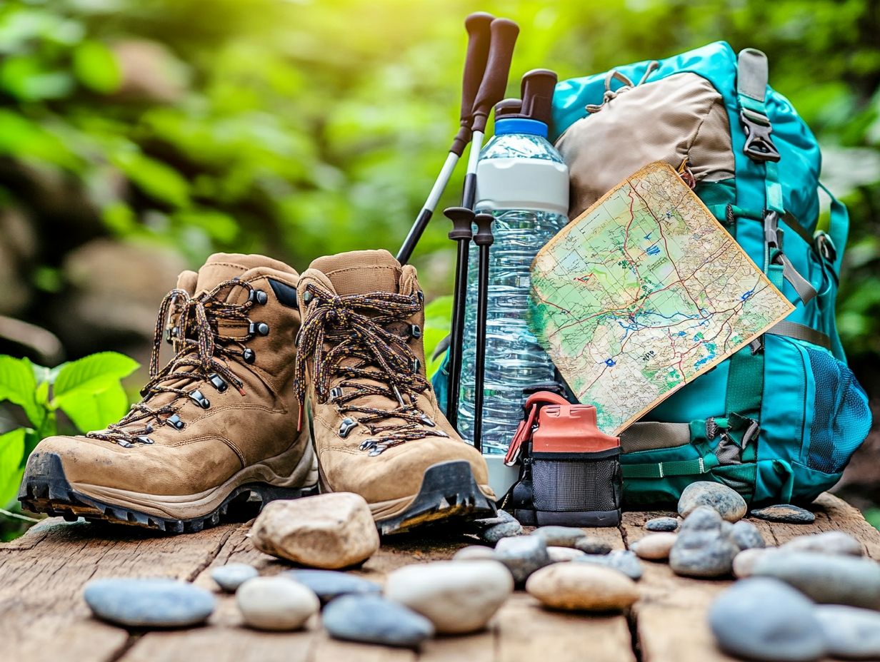 Essential personal items for hiking, including ID and cell phone