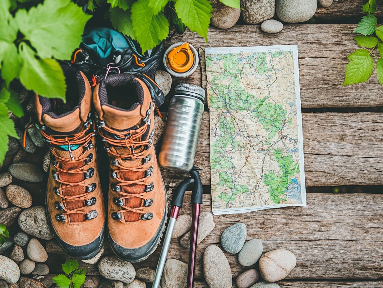 A hydration pack in a natural setting during a hike