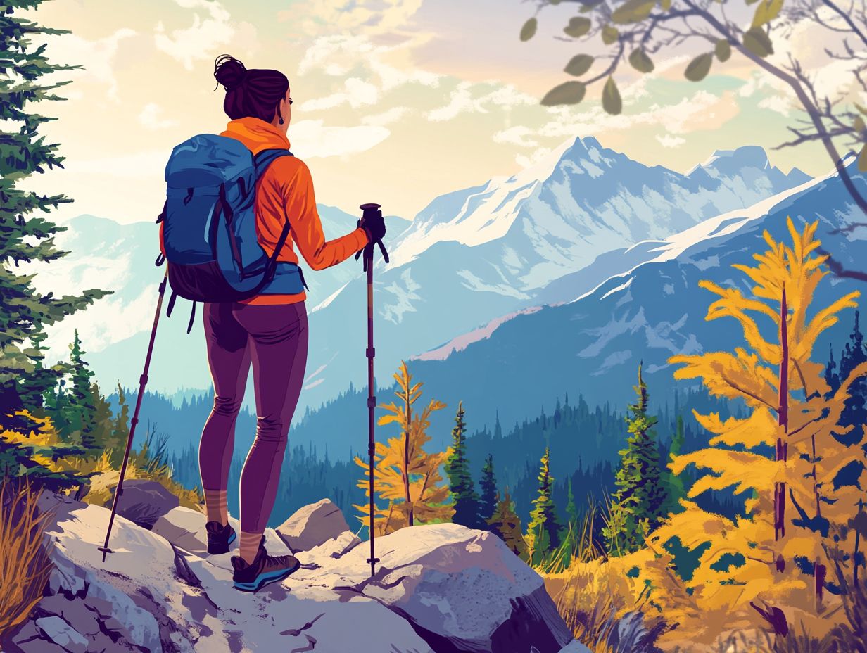 Visual depiction of key takeaways for women's hiking gear