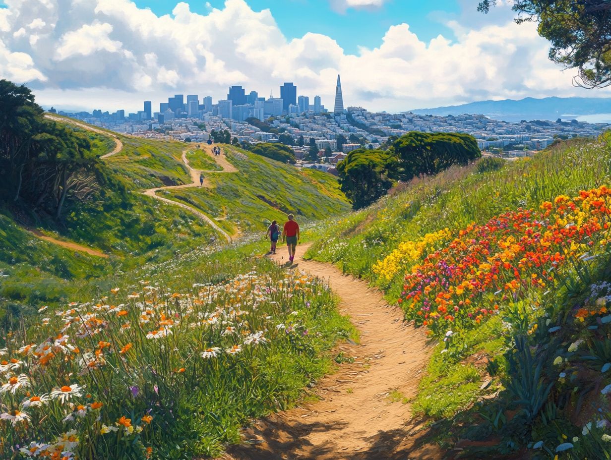 Map of the best hiking trails near San Francisco