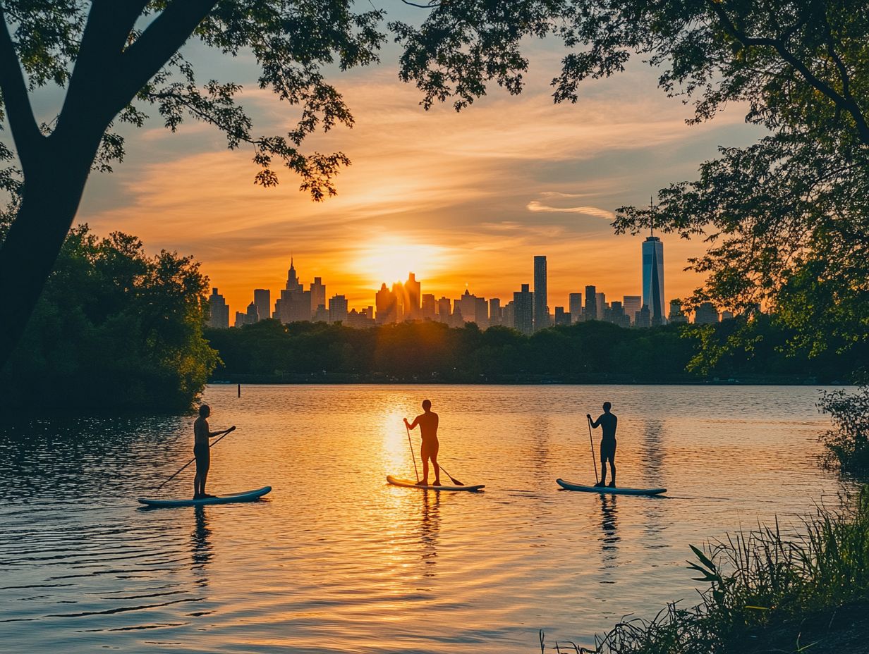 A scenic view of paddleboarding spots in New York.