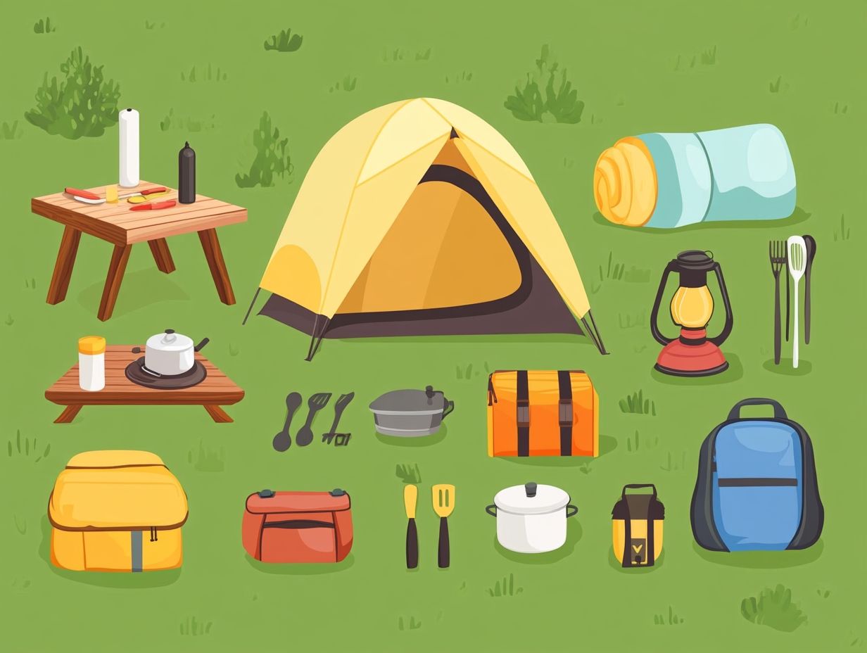 Image showing essential items in a camping gear starter kit