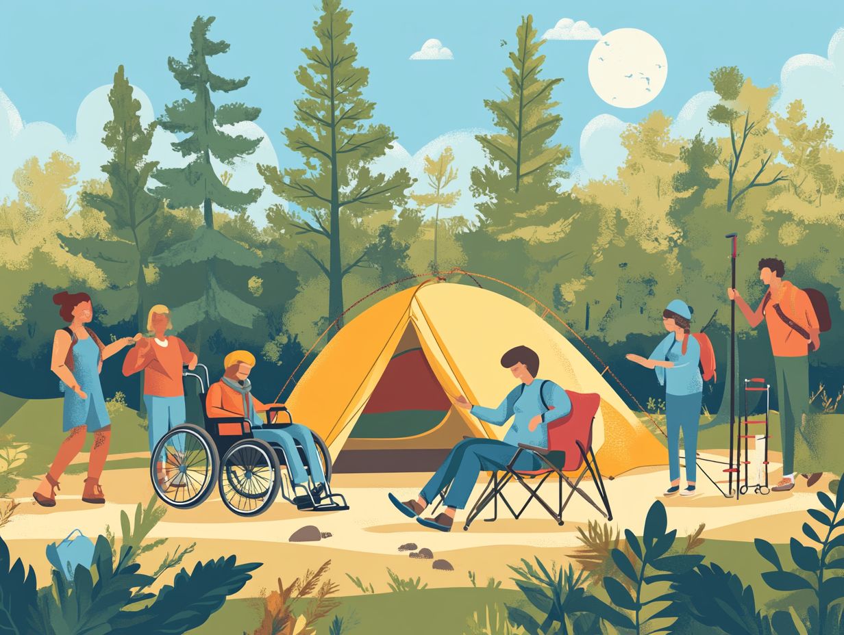 A scenic view of an inclusive camping experience