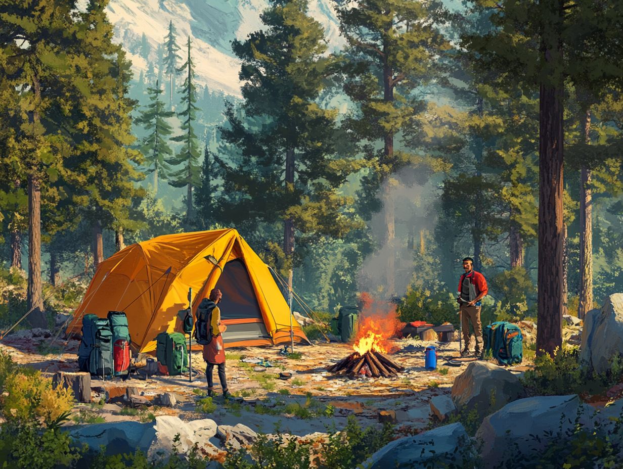 Image showcasing gear rental and sharing services for camping.