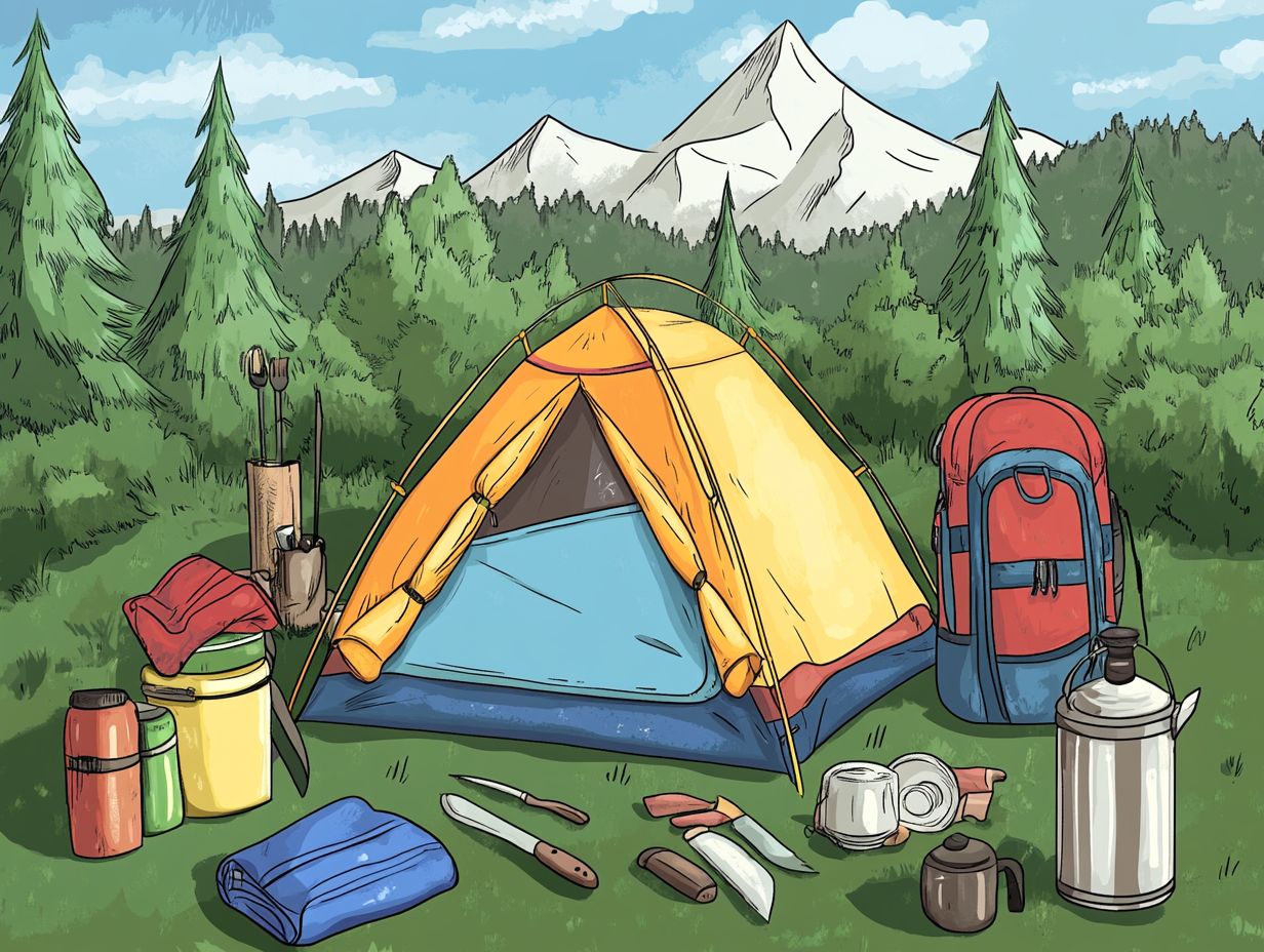 Campers preparing food while camping in a national park