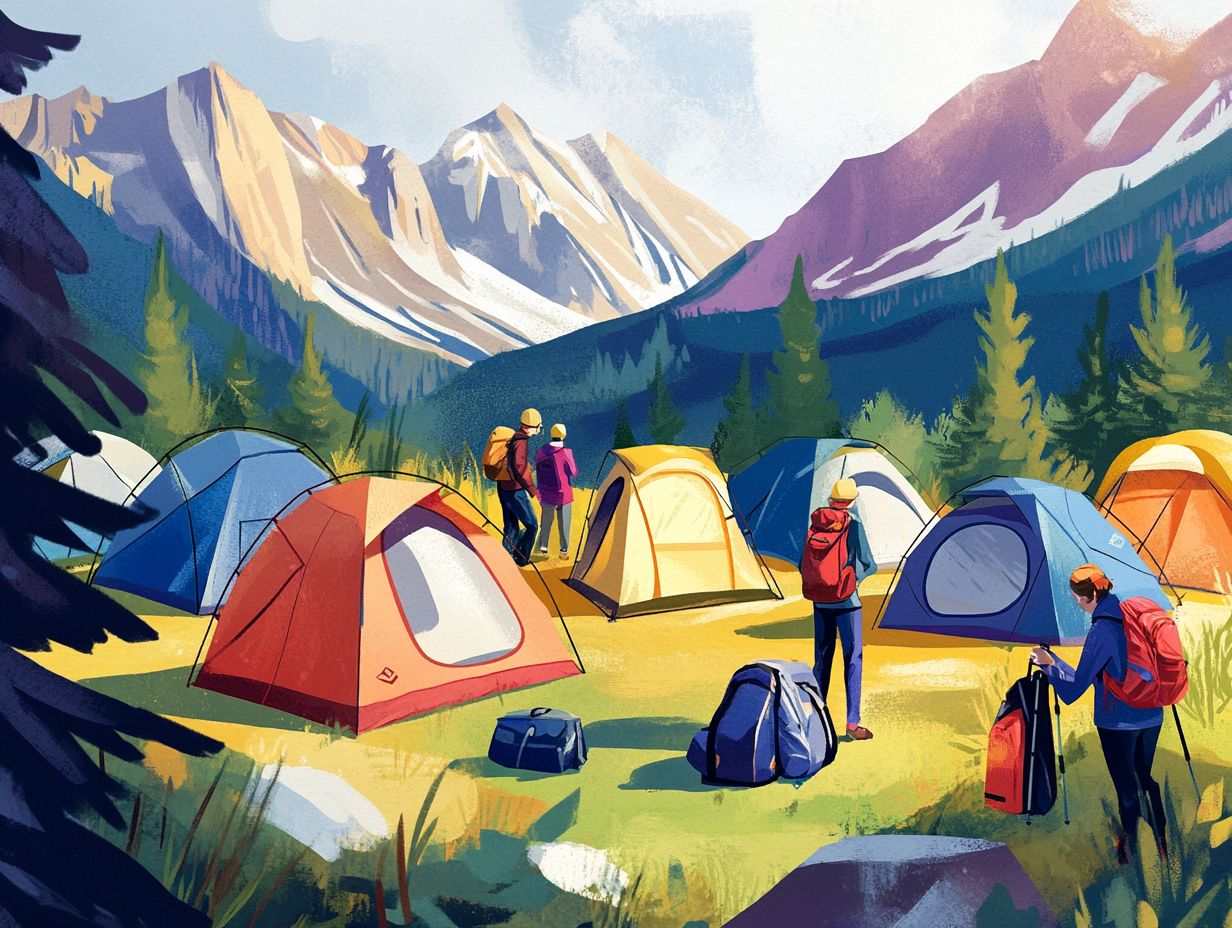 Illustration highlighting key takeaways for choosing a backpacking tent