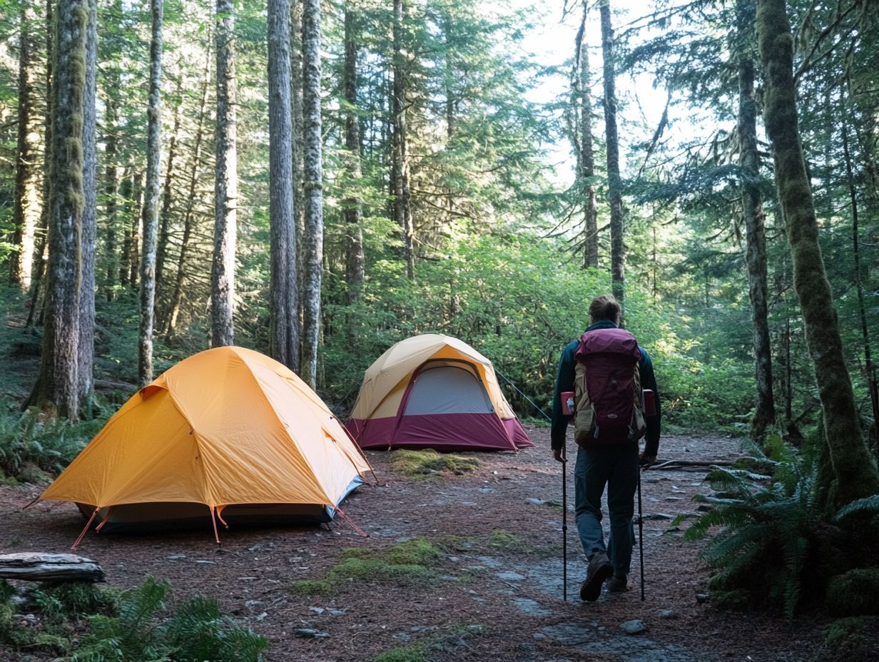 A well-maintained backpacking tent ready for use