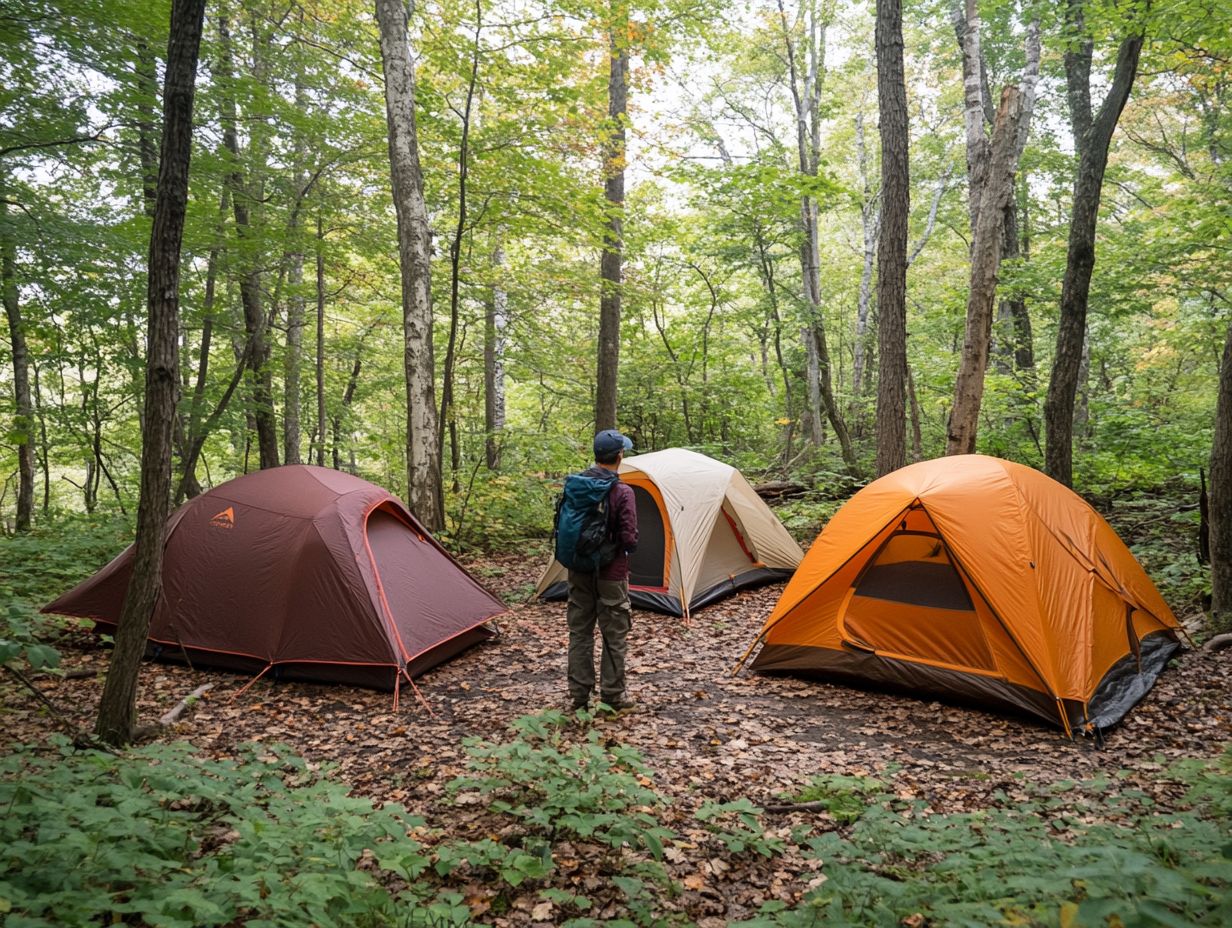 A tent showcasing ventilation features in a beautiful outdoor setting