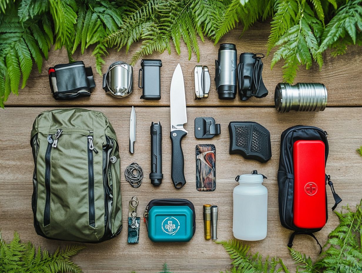 Essential personal hygiene items for camping, including biodegradable soap, toothbrushes, and towels.