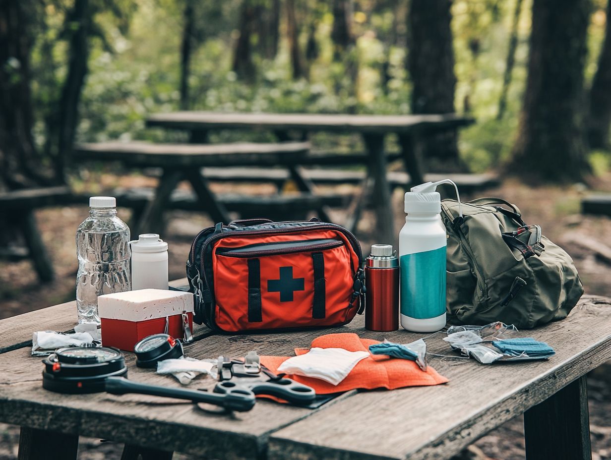 Image showing essential first aid gear for camping.