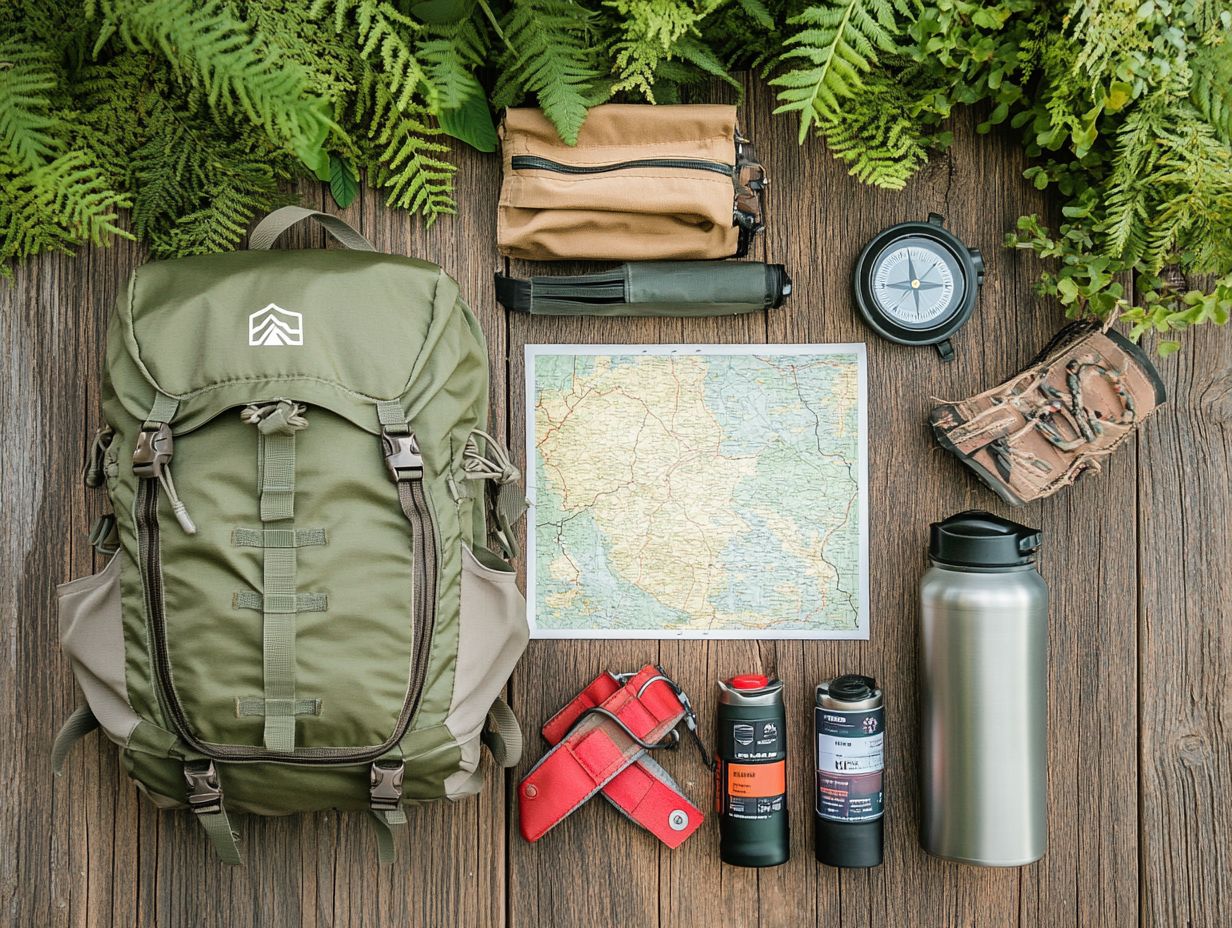 Image showcasing key takeaways for essential hiking gear