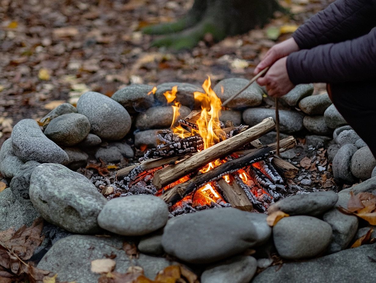 Illustration of Different Types of Wood and Supplies for Campfires