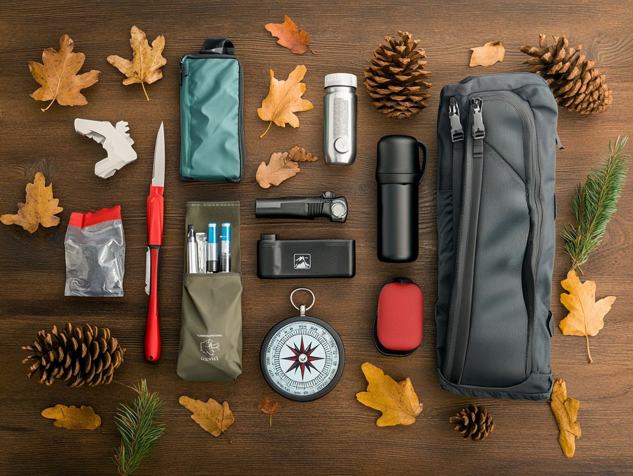 Visual guide to hiking survival kit essentials