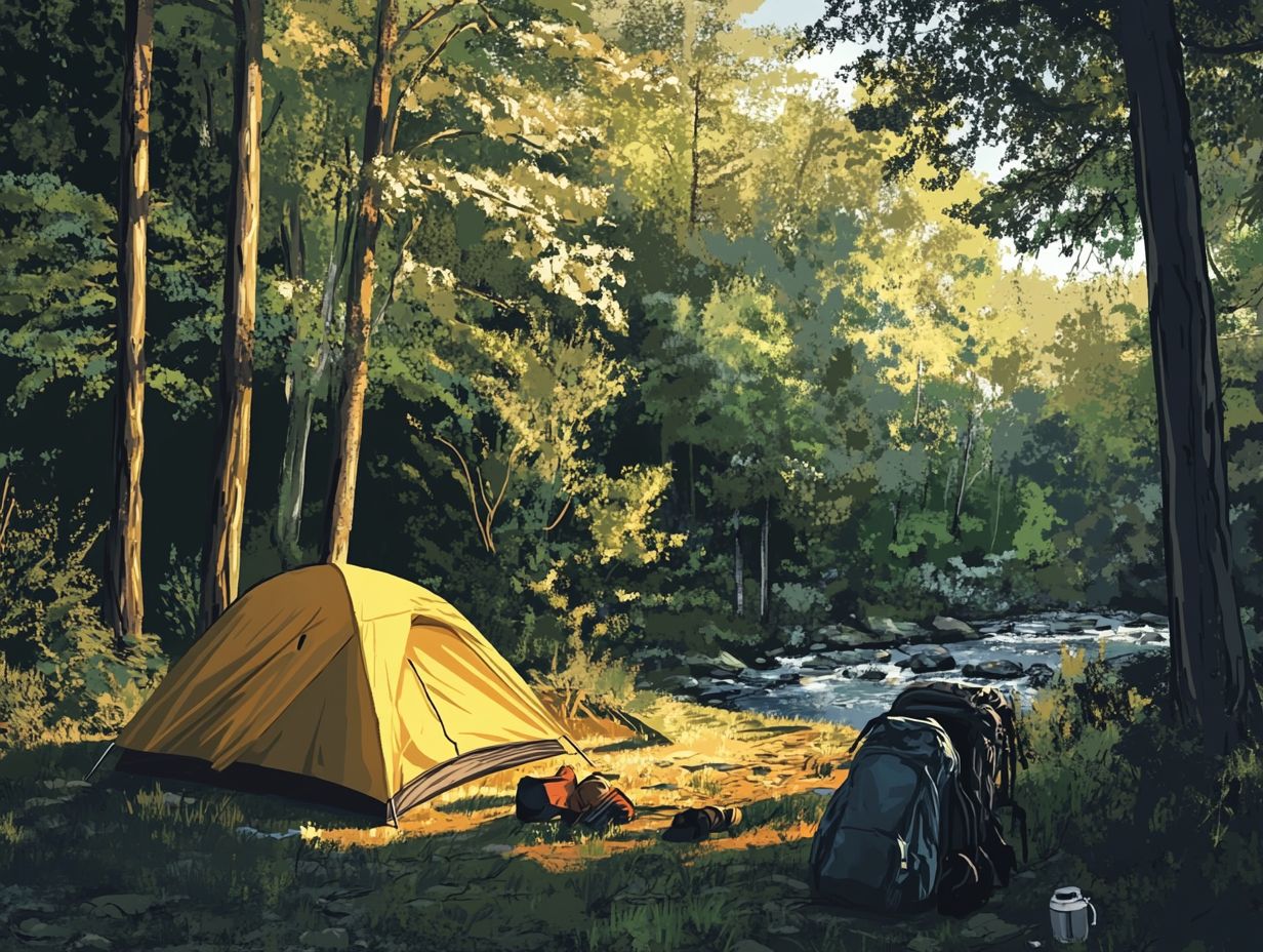 Image depicting FAQs about camping while hiking