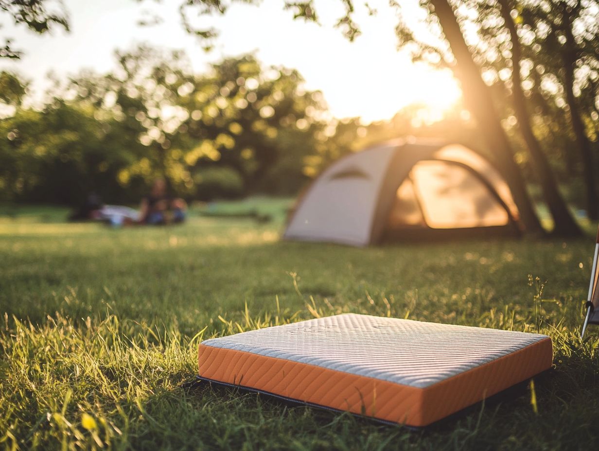 A variety of self-inflating camping pads showcasing their features.