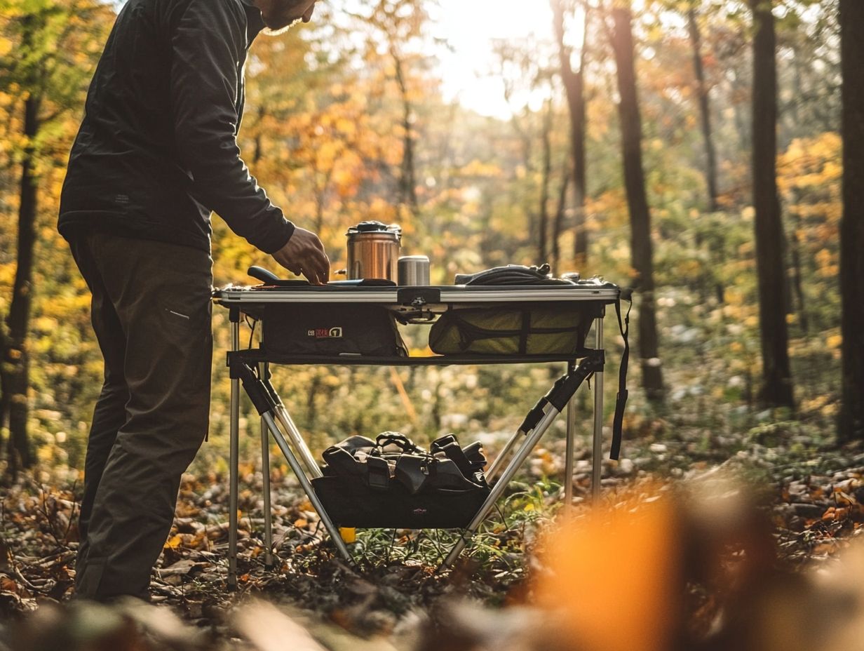 Infographic of Key Takeaways for Choosing a Camping Table