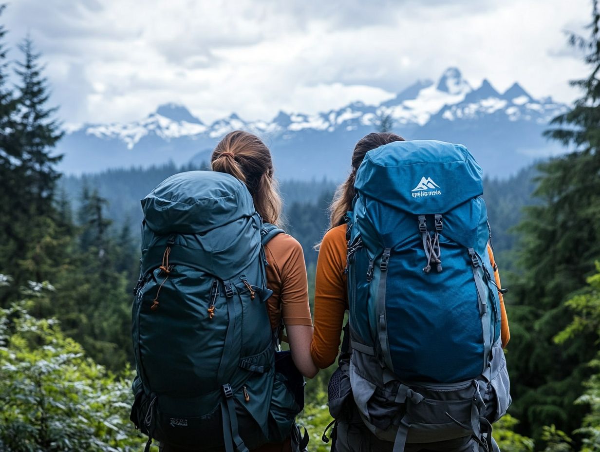 Image showing various features of a hiking backpack