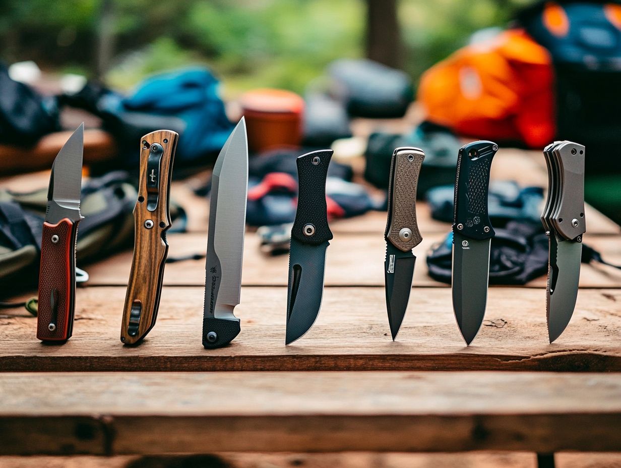 An infographic illustrating key takeaways for choosing a camping knife.