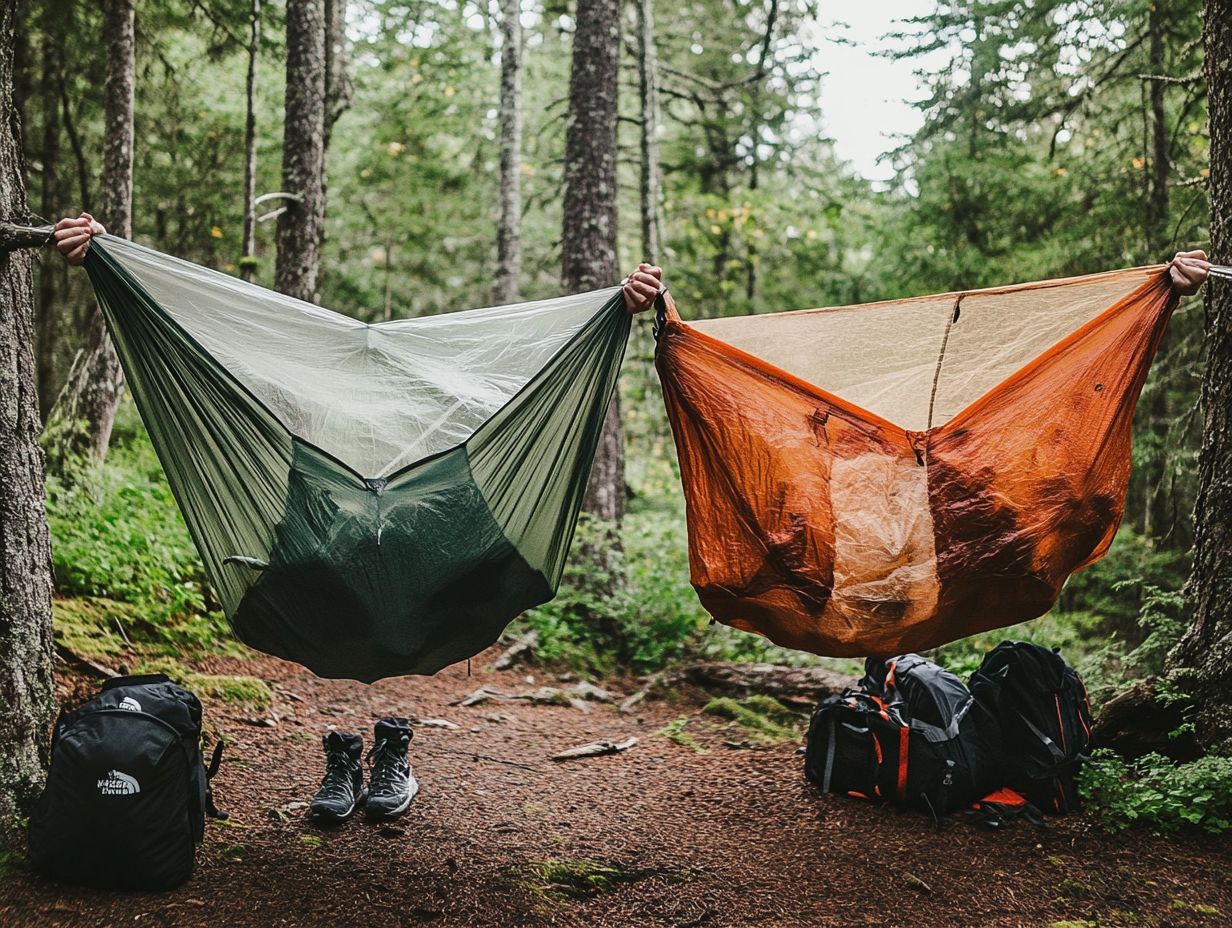 Image showing key considerations for choosing a camping hammock