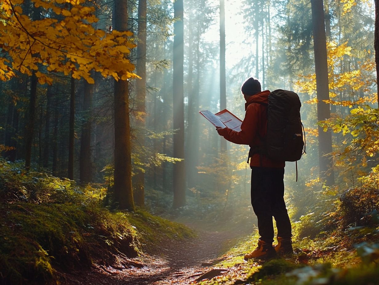 A scenic view of a hiker building endurance and mental toughness on a trail