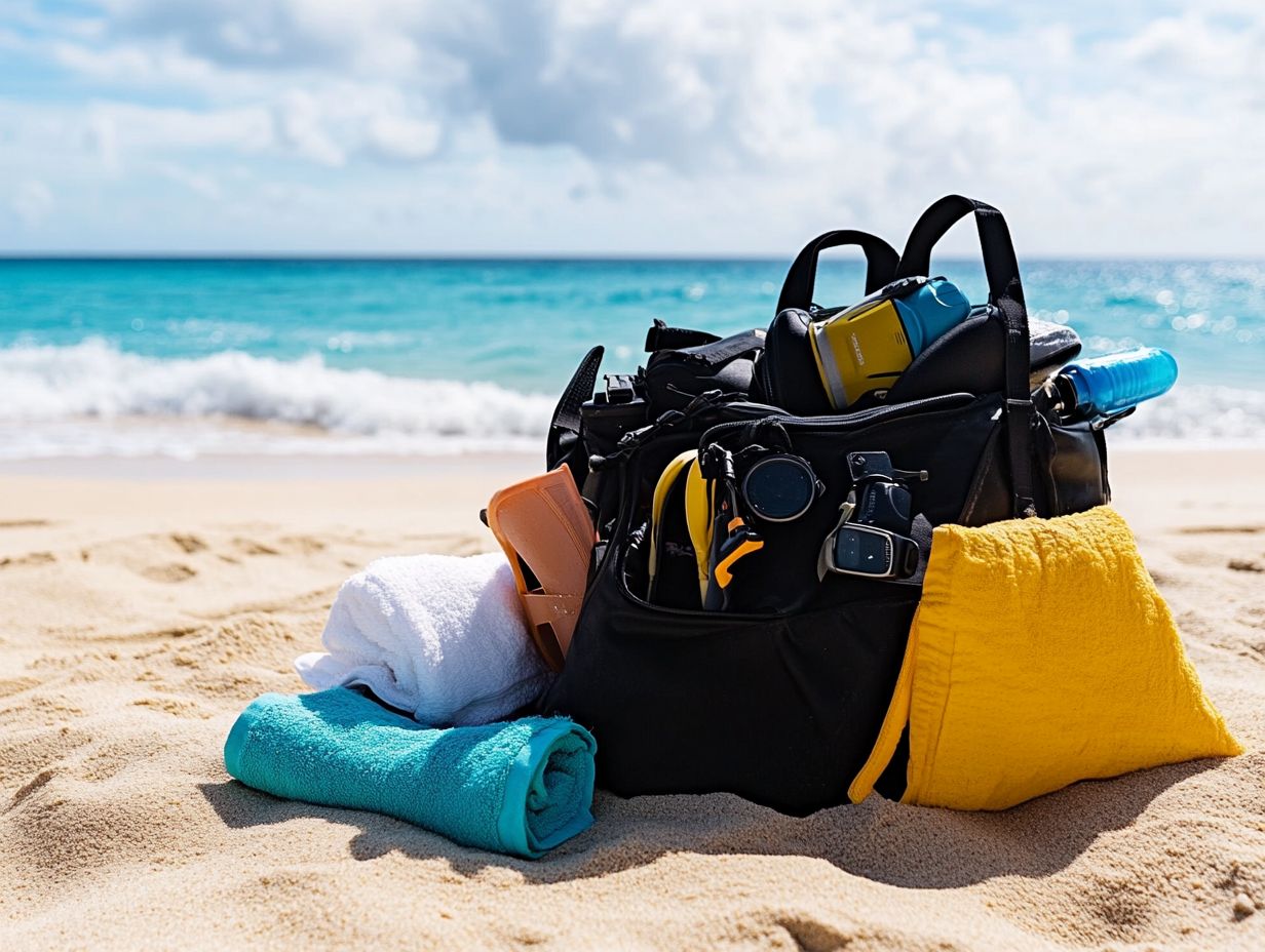 Colorful packing techniques for water sports gear