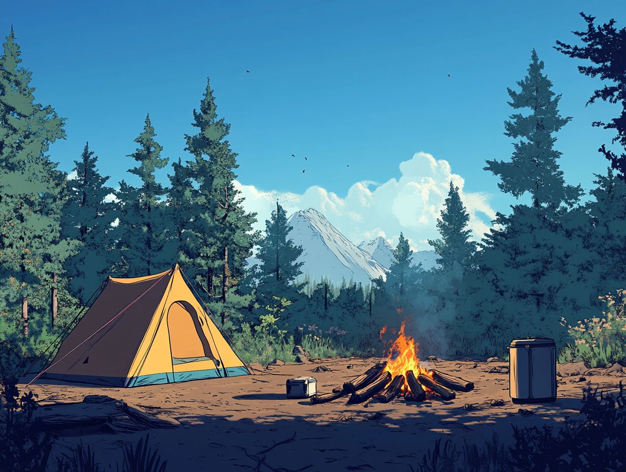 A beautiful campsite illustrating cost-saving camping options