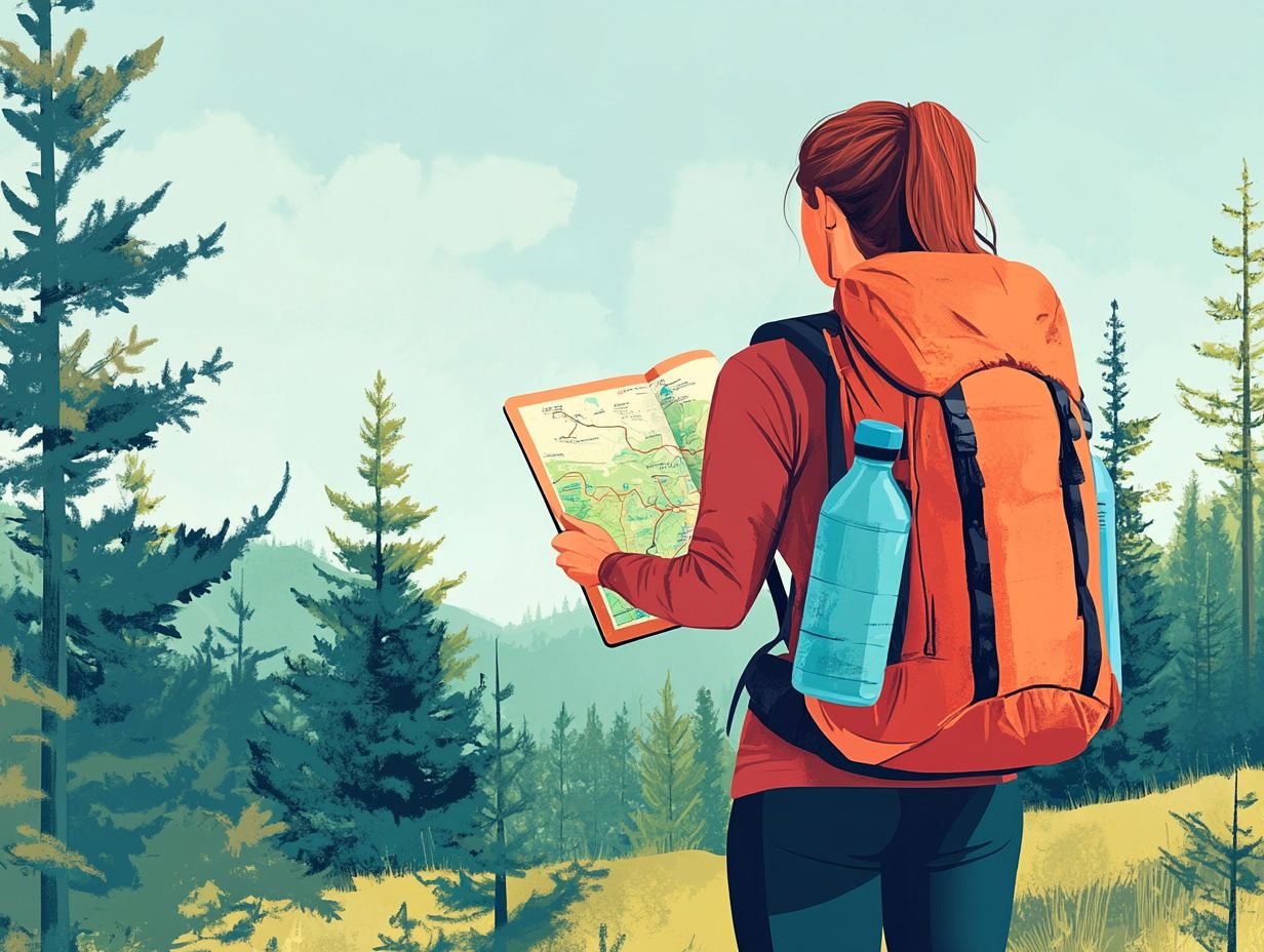 An infographic highlighting key takeaways for planning a long hike.