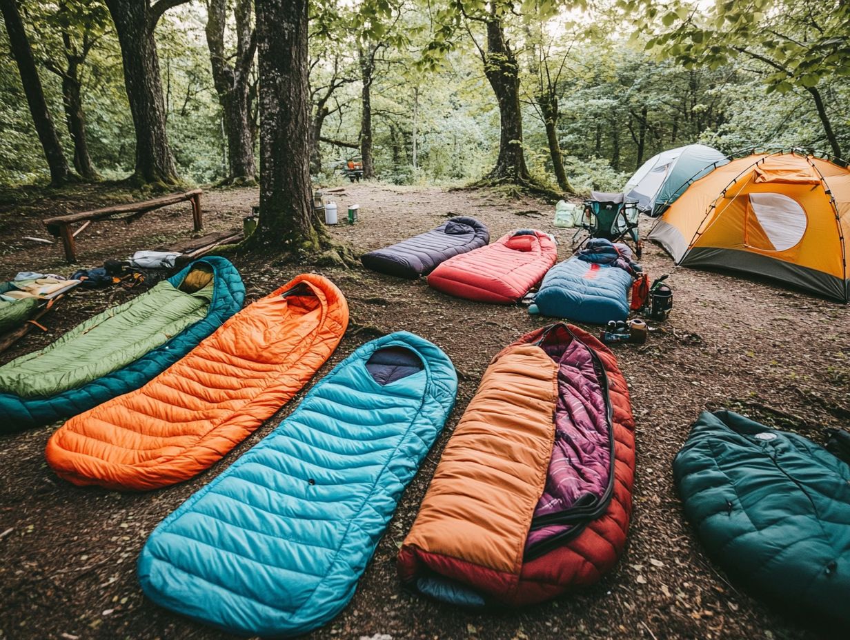 Illustration of factors to consider when selecting a sleeping bag