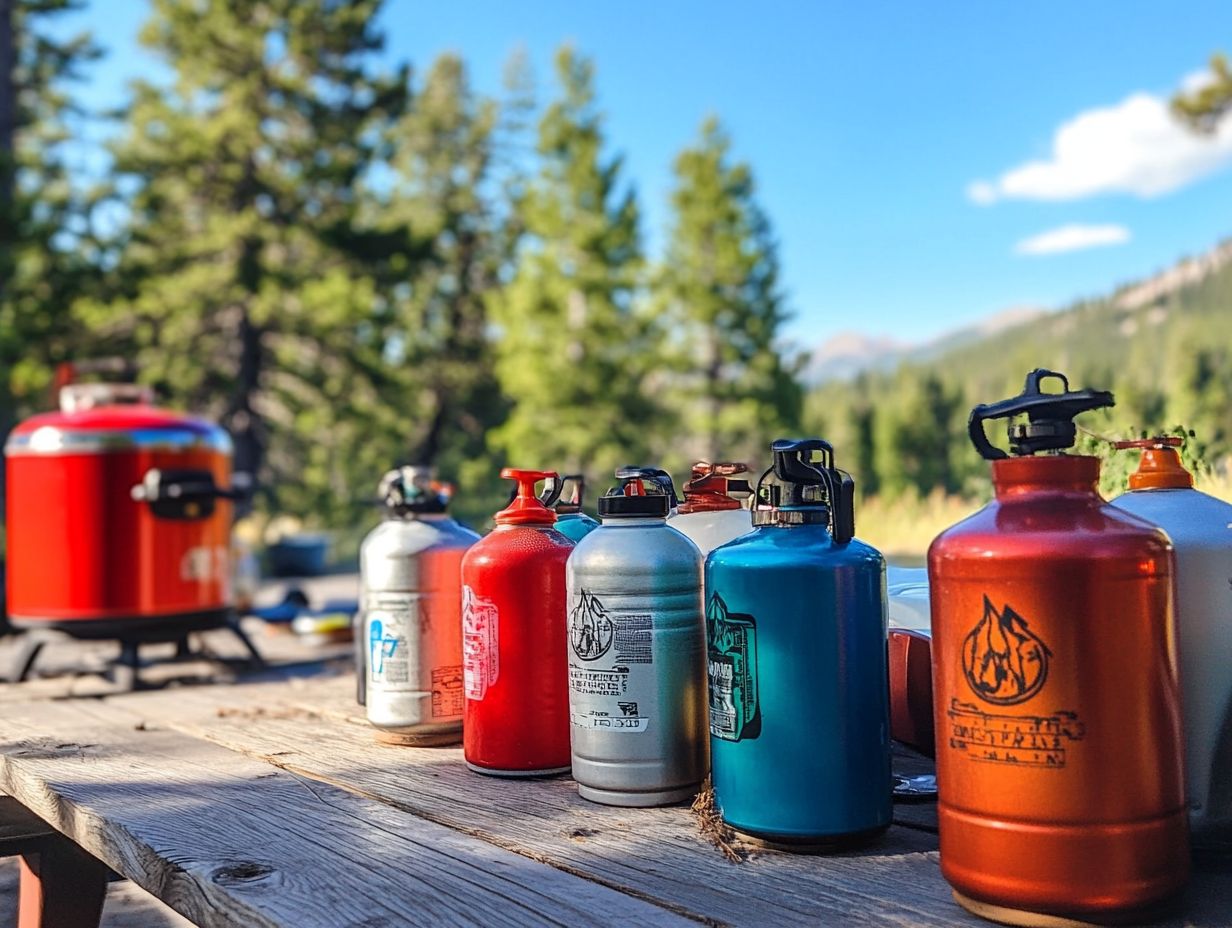 A variety of camping stove options for outdoor cooking