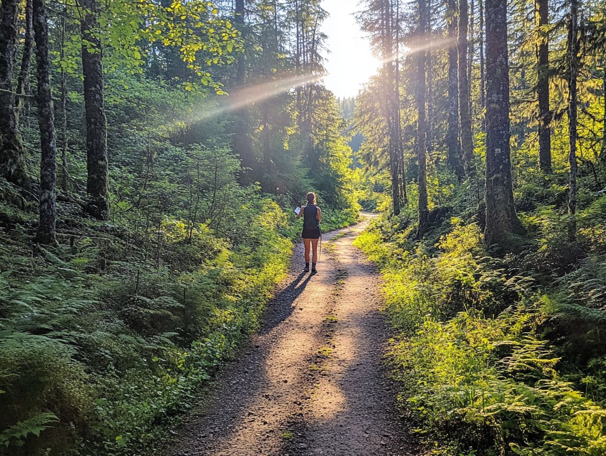 A scenic view of a well-maintained hiking trail surrounded by nature.