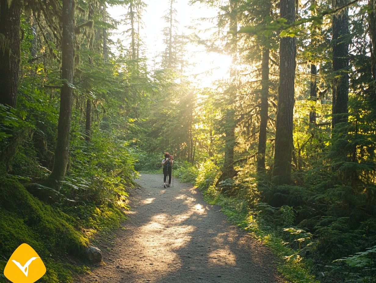 A scenic view of a well-maintained hiking trail surrounded by nature.