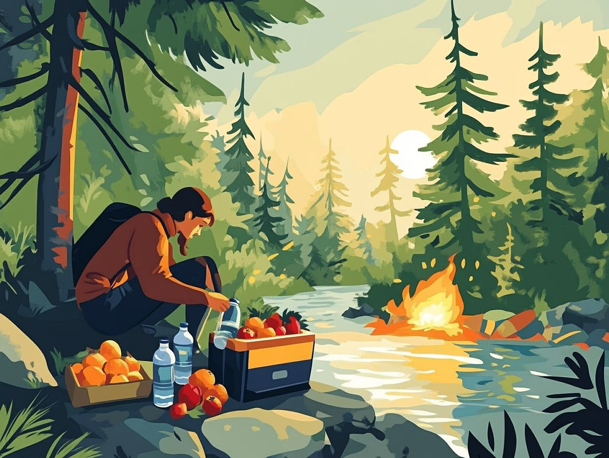 Image showing methods to stay hydrated while camping