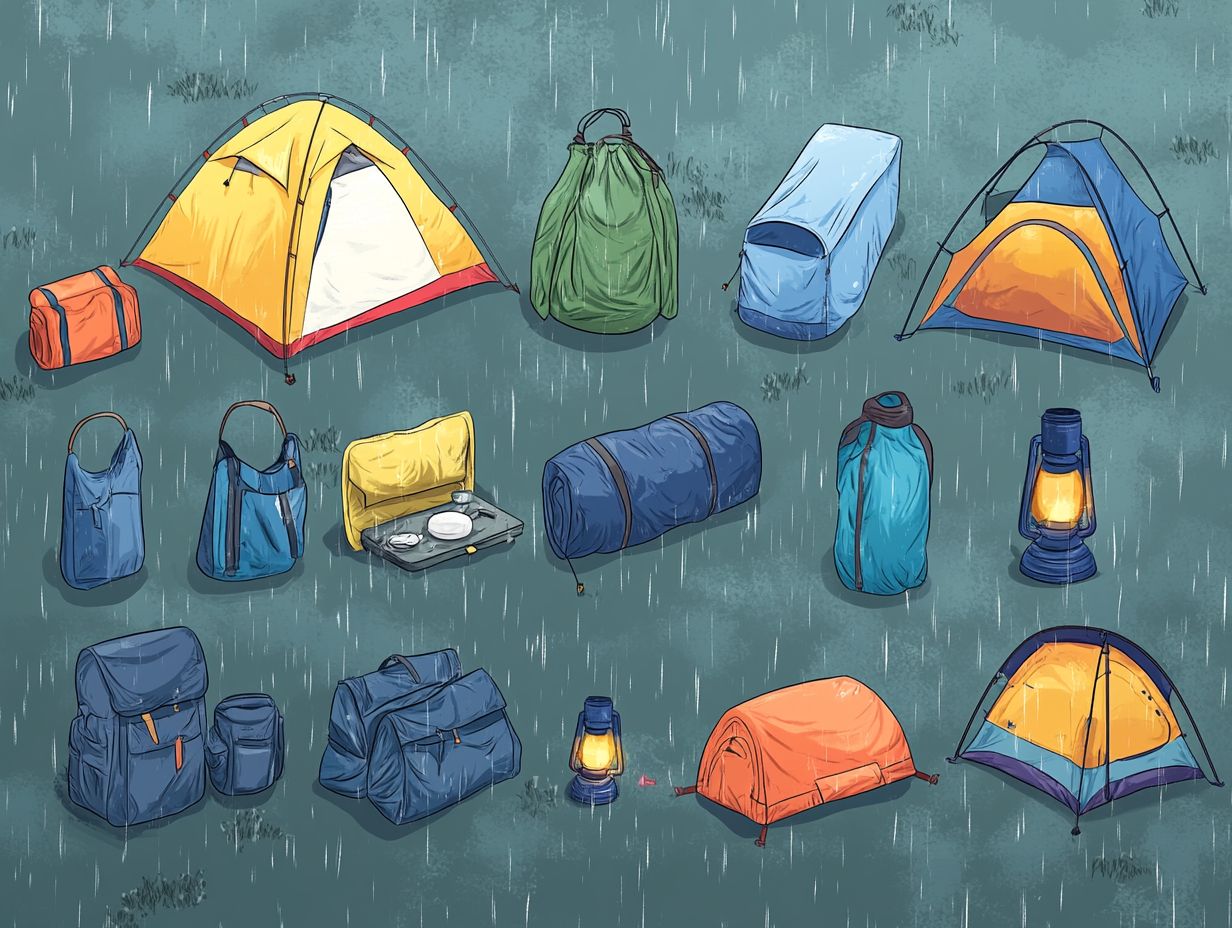 Infographic showing key takeaways for camping gear waterproofing.