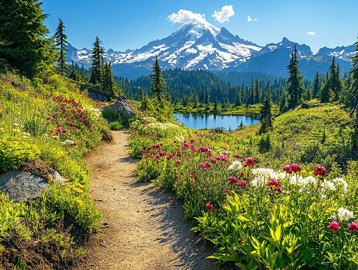 Scenic hiking trails in Washington