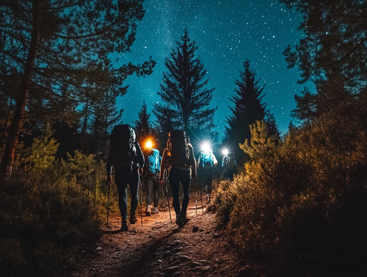 Image depicting frequently asked questions about night hiking