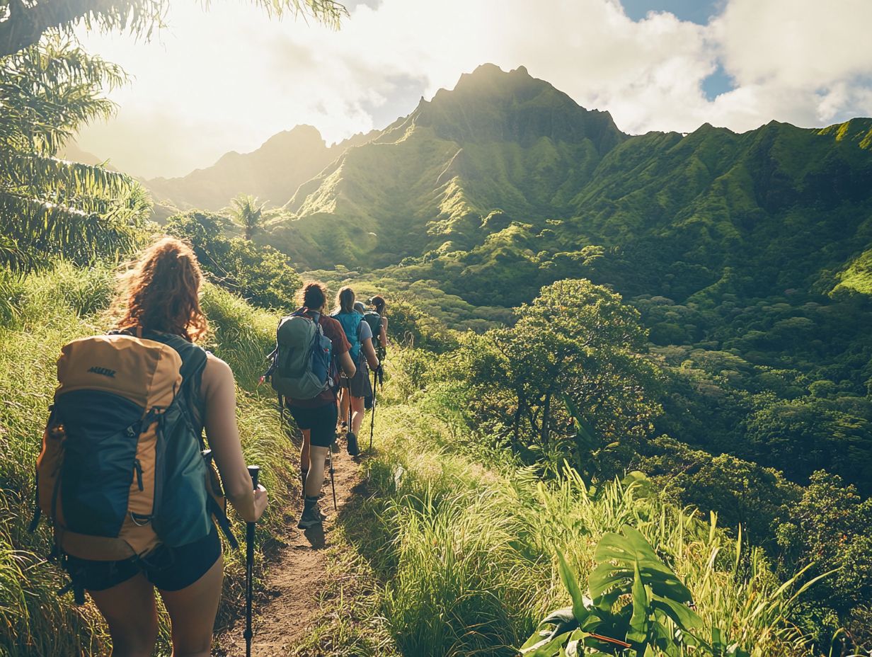 A hiker navigating a rocky trail, showcasing the benefits of hiking for muscle and bone strength.