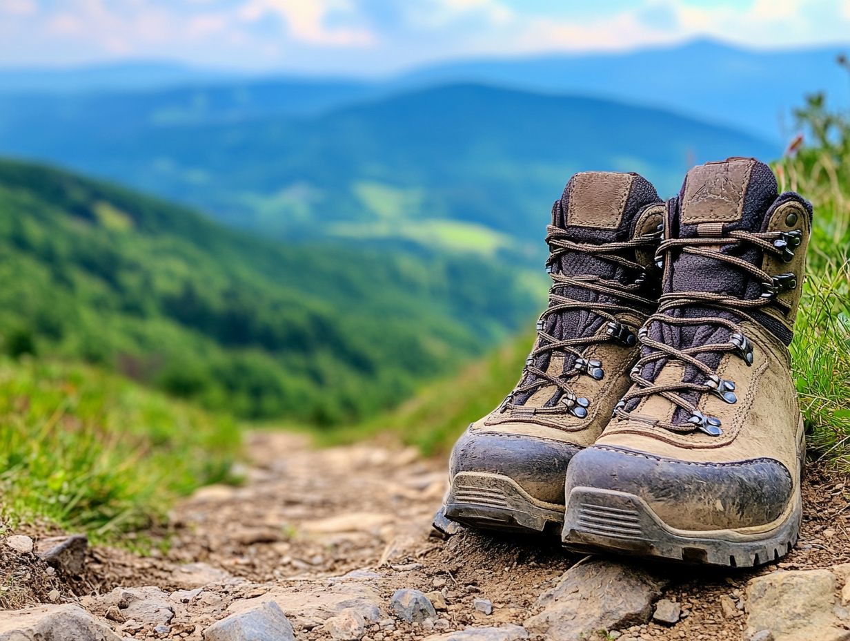 A pair of supportive and stylish hiking boots designed for comfort on the trails.