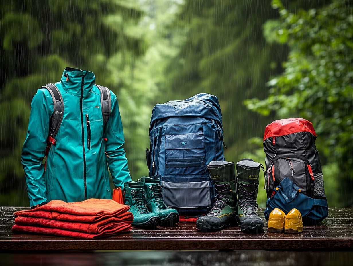 What is the best type of jacket to wear for hiking in rainy weather?