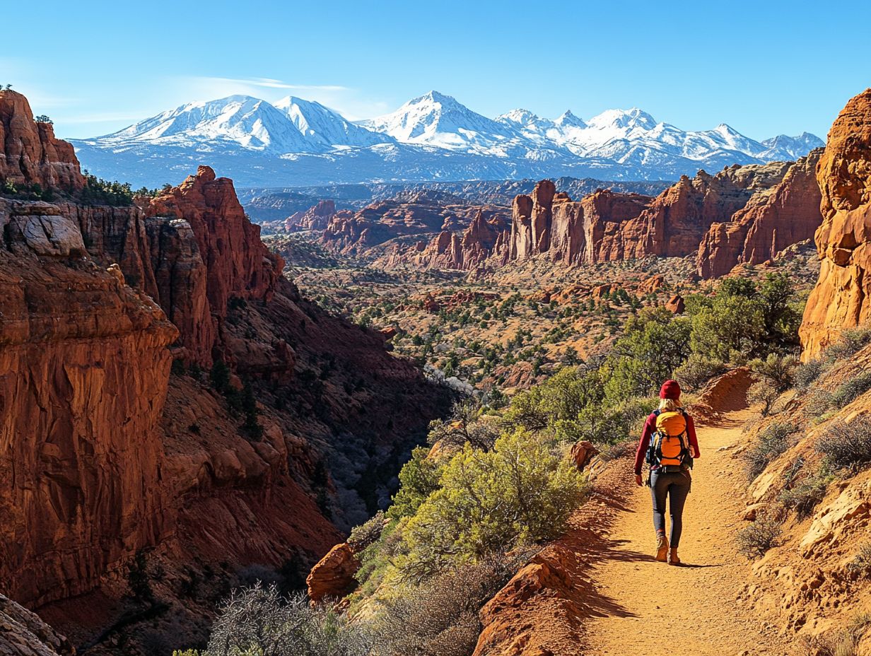 Scenic view of Utah hiking trails