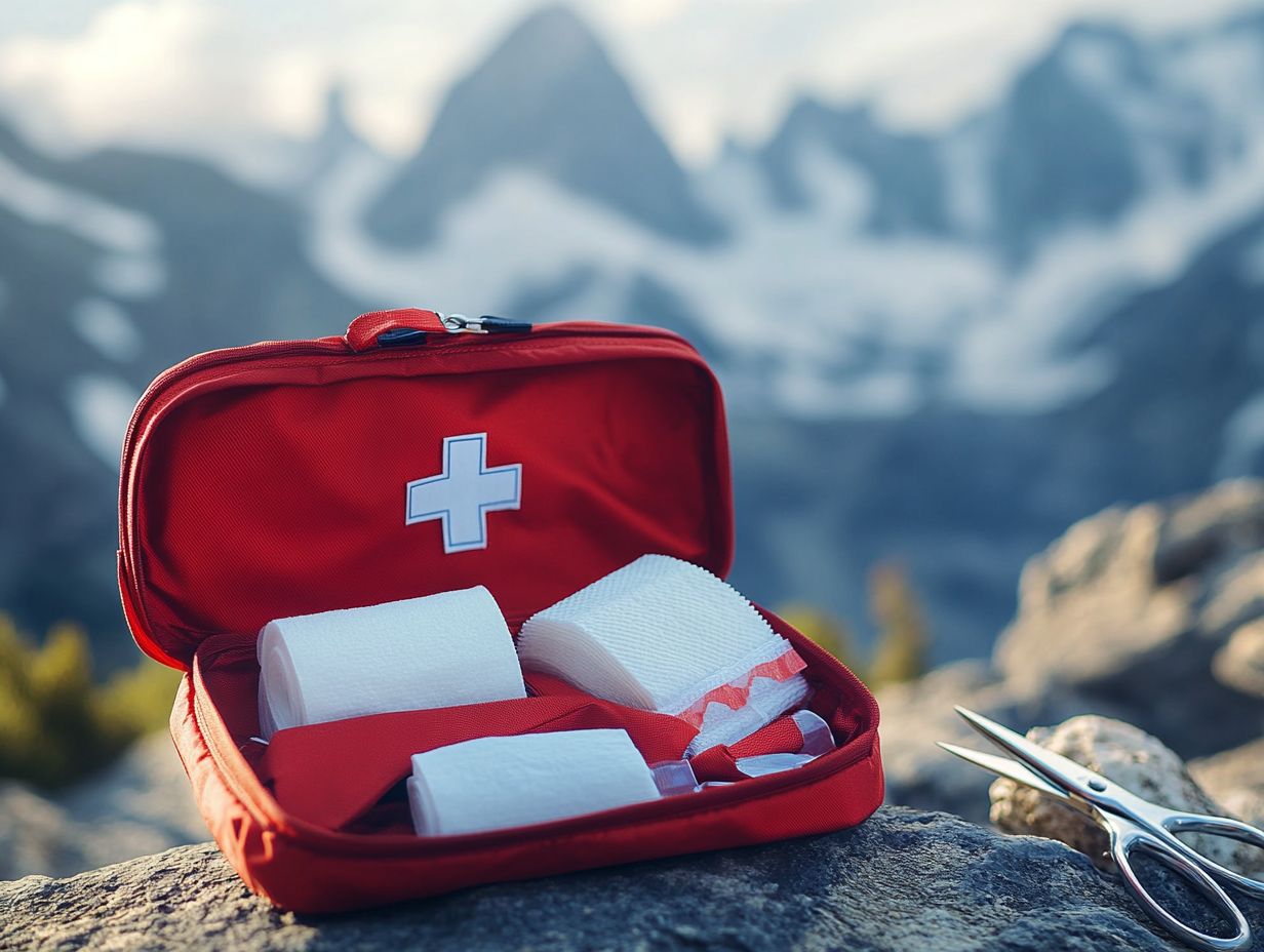 Essential items in a first aid kit for hikers