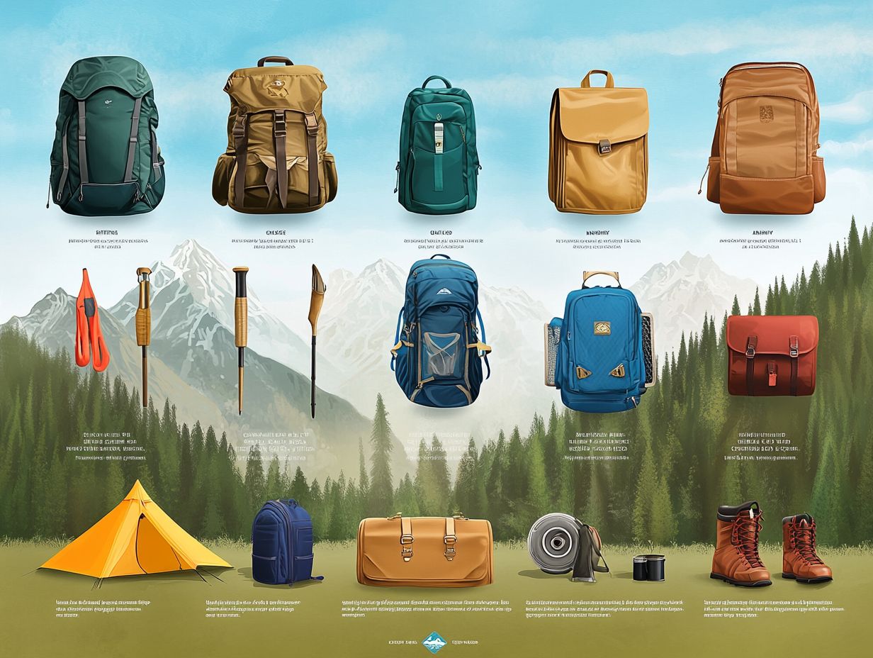 Image depicting the evolution of hiking gear over the years.