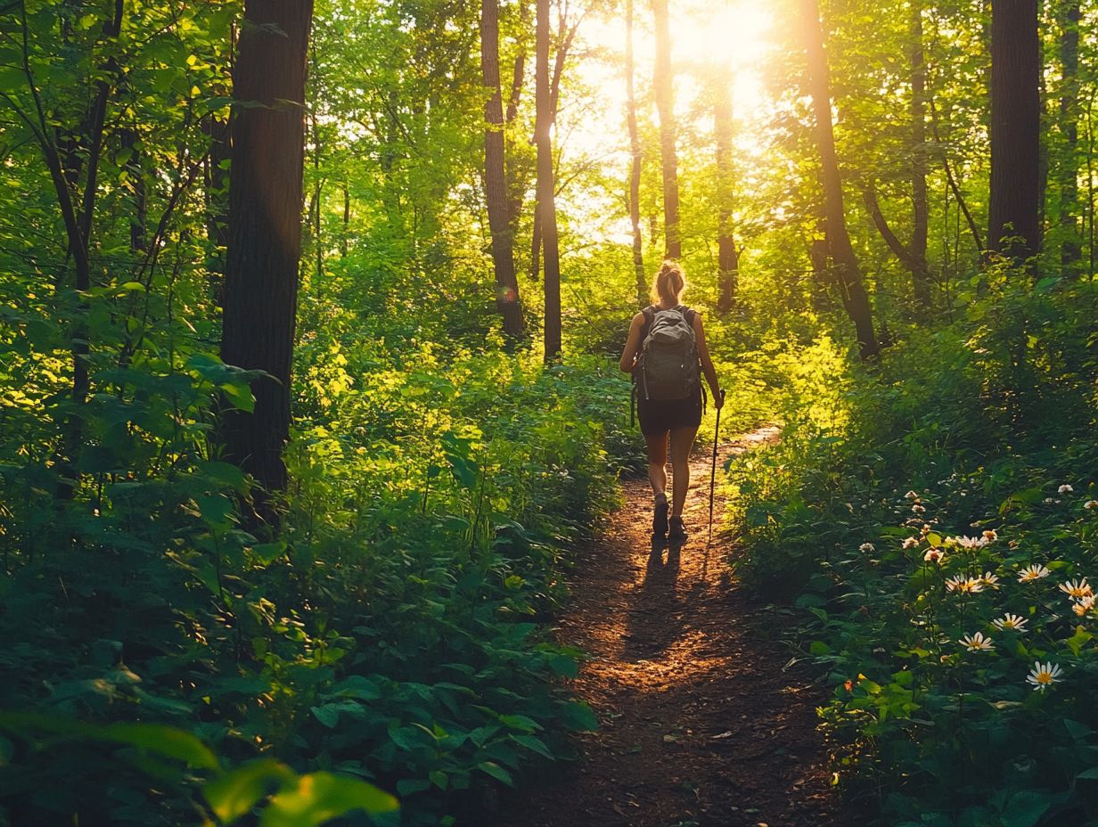 Scenic hiking trail perfect for mental health improvement